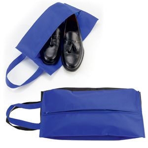 Футляр для обуви на молнии "HAPPY TRAVEL", синий, нетканка , 20*42*15 см, шелкография, синий, нетканый материал