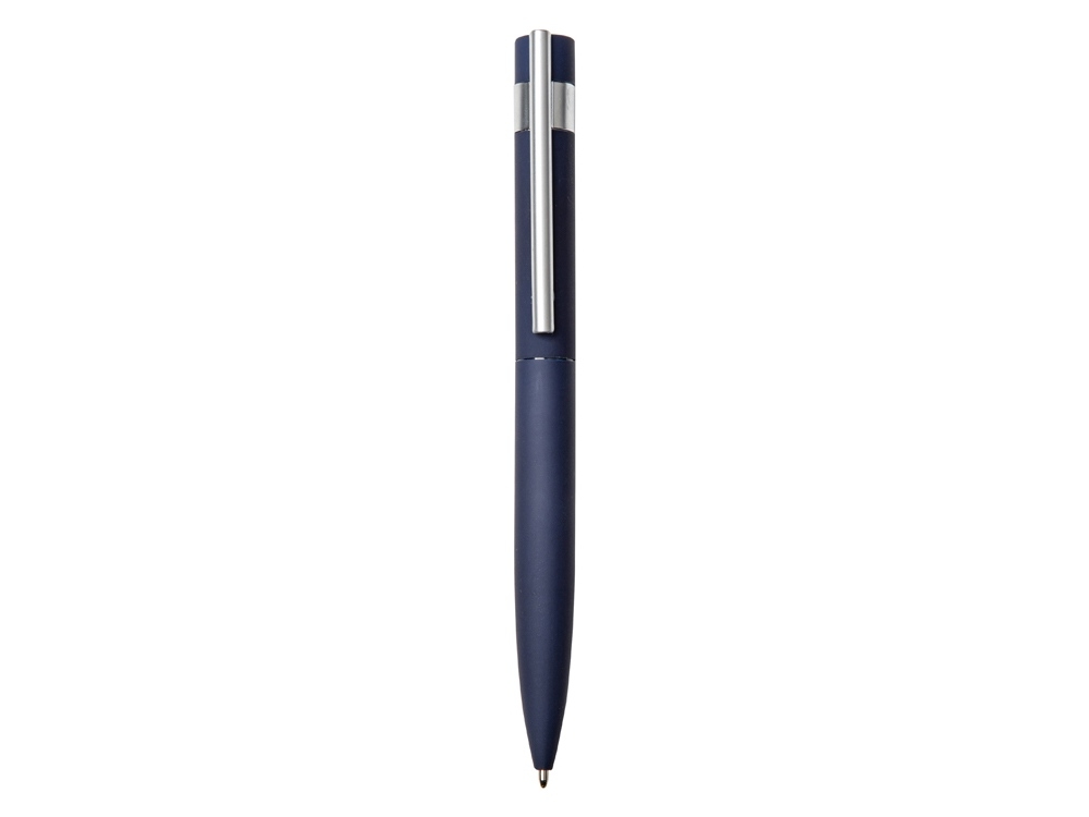 Ручка шариковая металлическая «Matteo» soft-touch, синий, серебристый