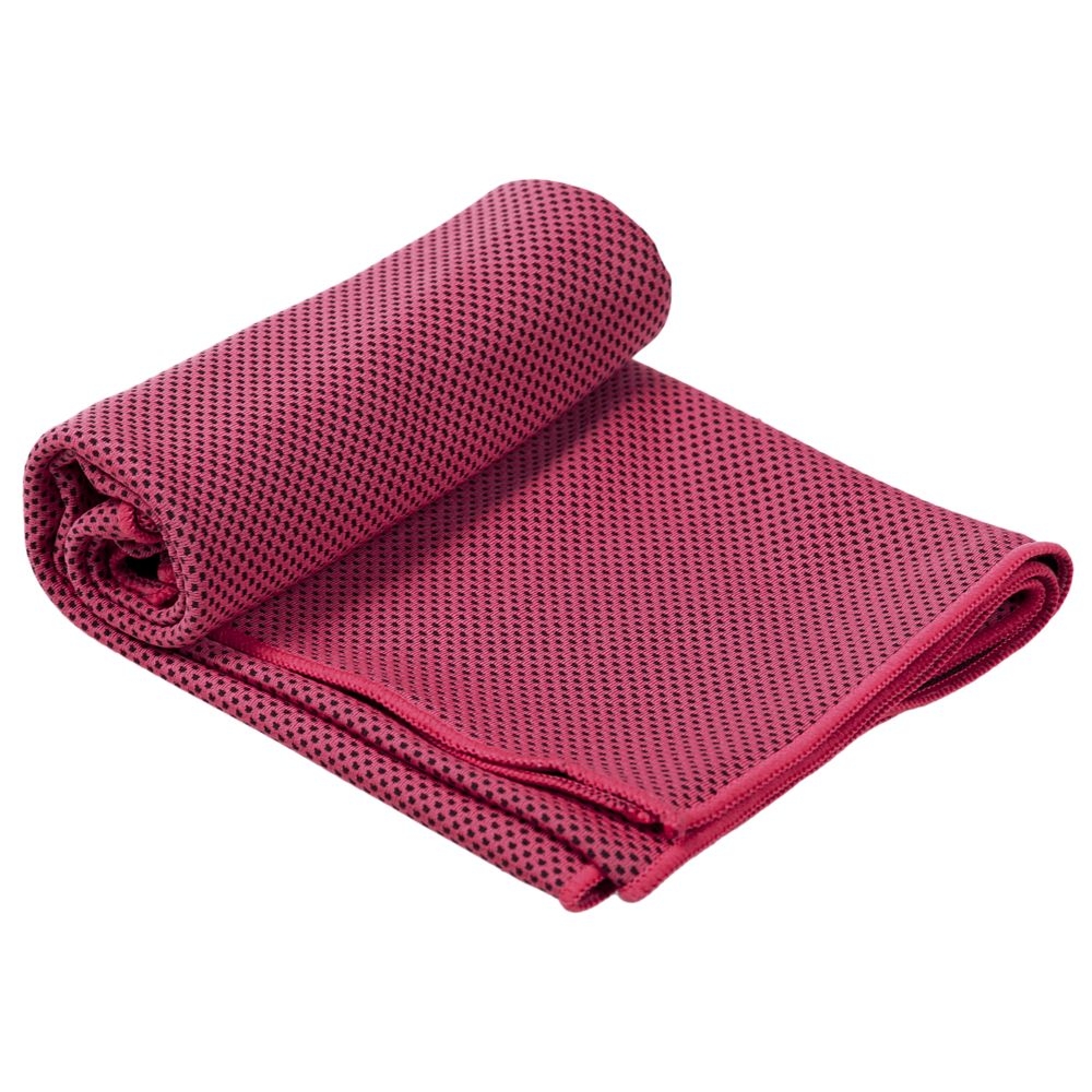 Охлаждающее полотенце Weddell, розовое, розовый, бутылка - пластик; полотенце - полиэстер