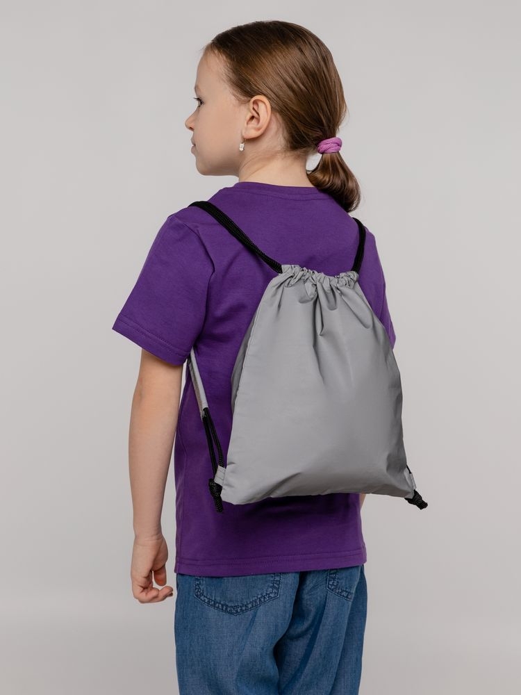 Детский рюкзак-мешок Manifest из светоотражающей ткани, серый, серый, полиэстер 35%; хлопок 65%