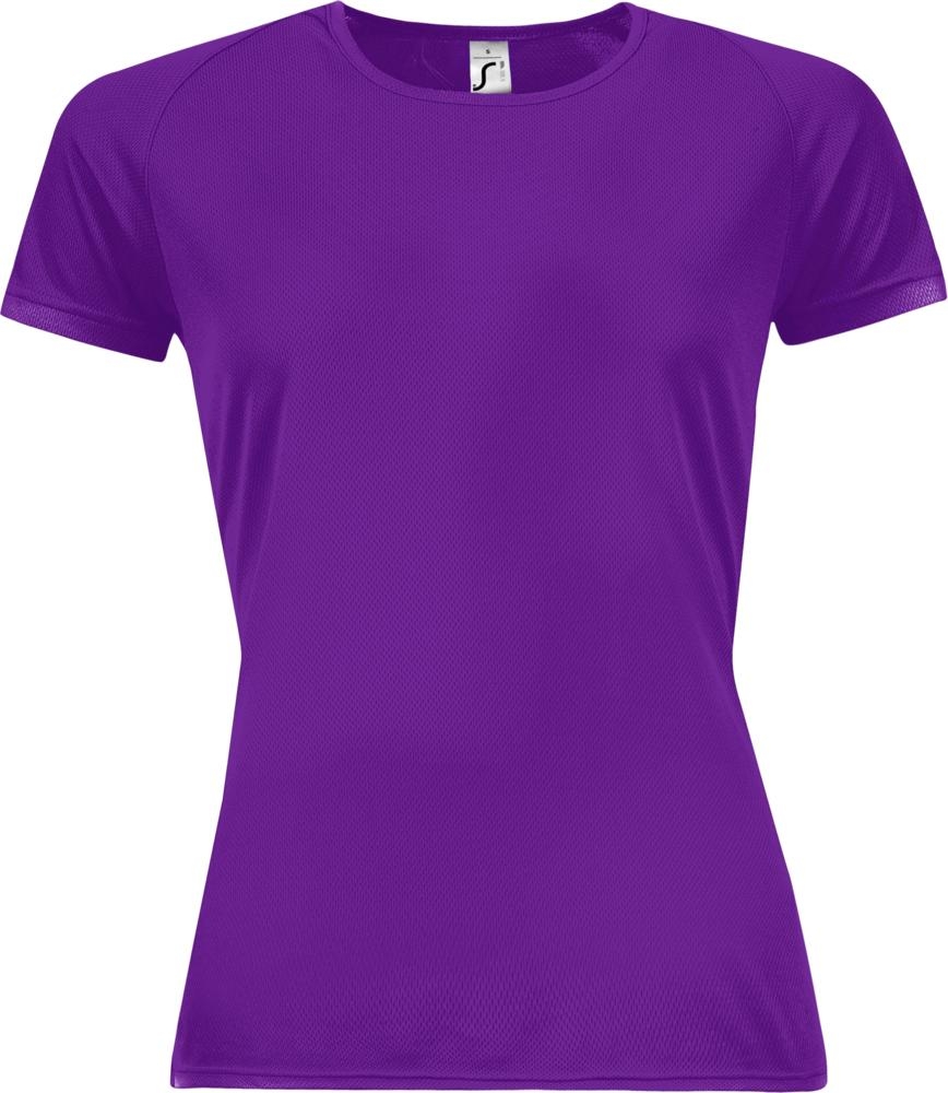 Футболка женская Sporty Women 140, темно-фиолетовая, фиолетовый, полиэстер 100%, плотность 140 г/м²