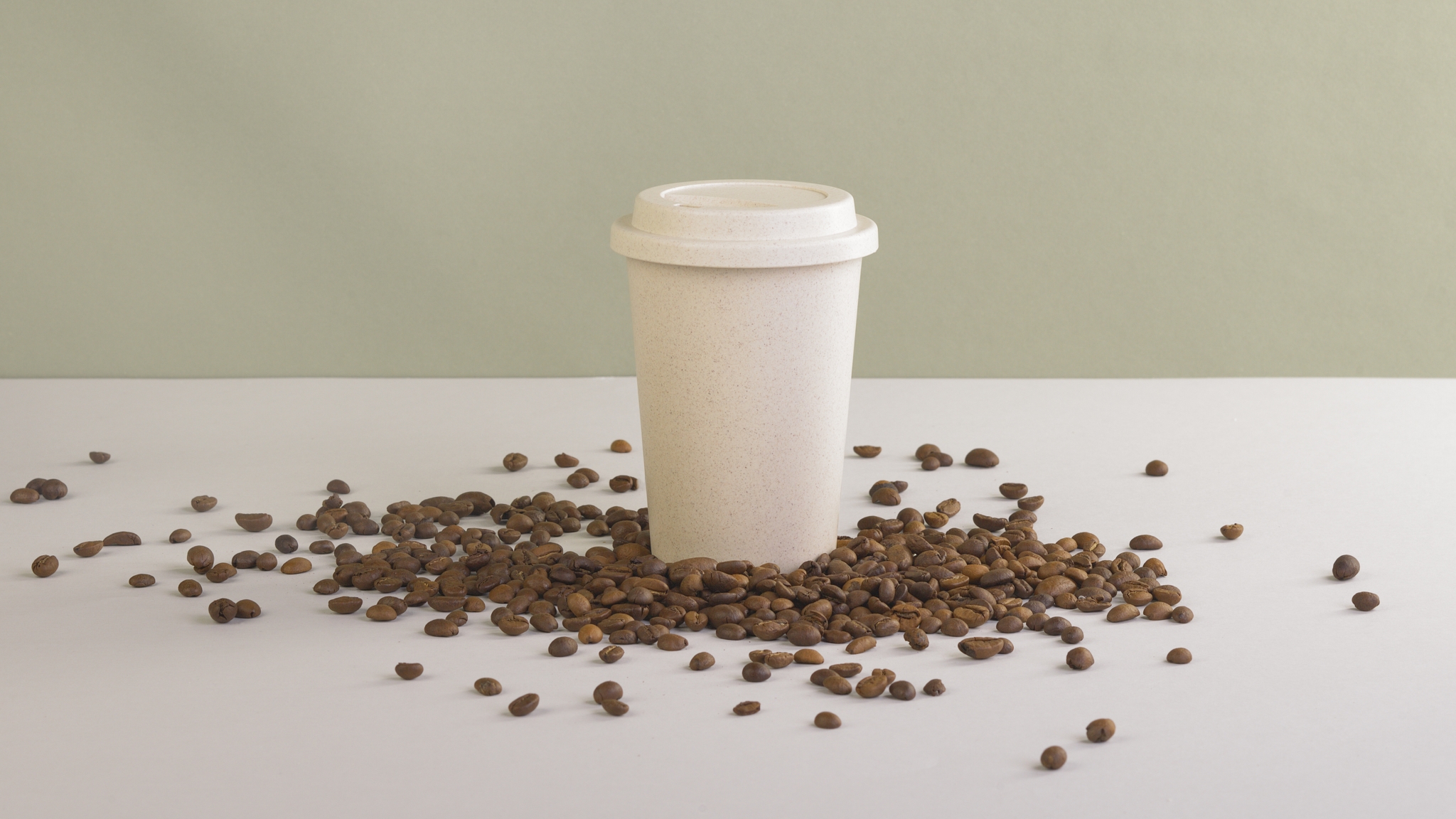 Набор "Coffee bean", бежевый, пластик/кофейный жмых