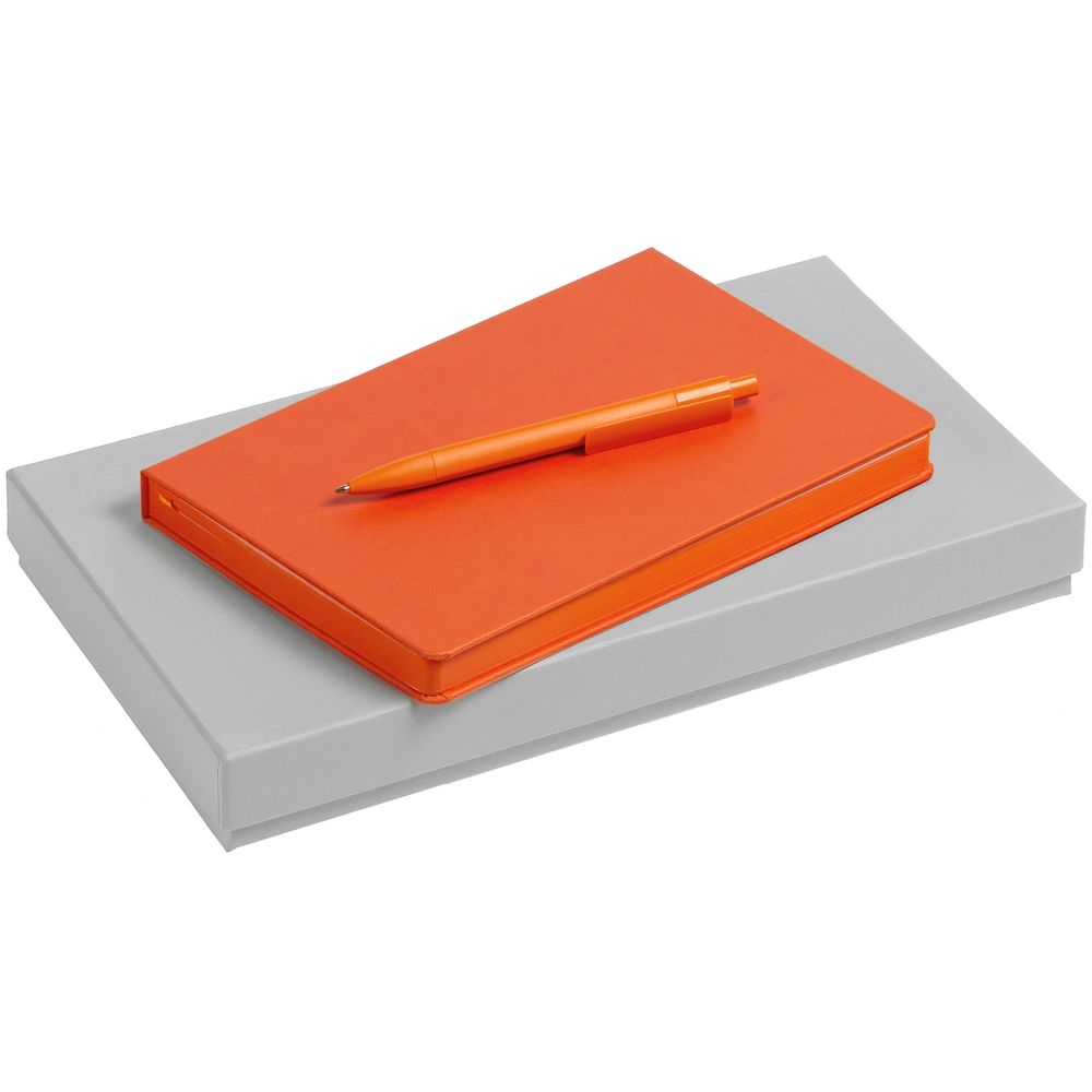 Набор Brand Tone, оранжевый, оранжевый, ежедневник - искусственная кожа; ручка - пластик; коробка - картон
