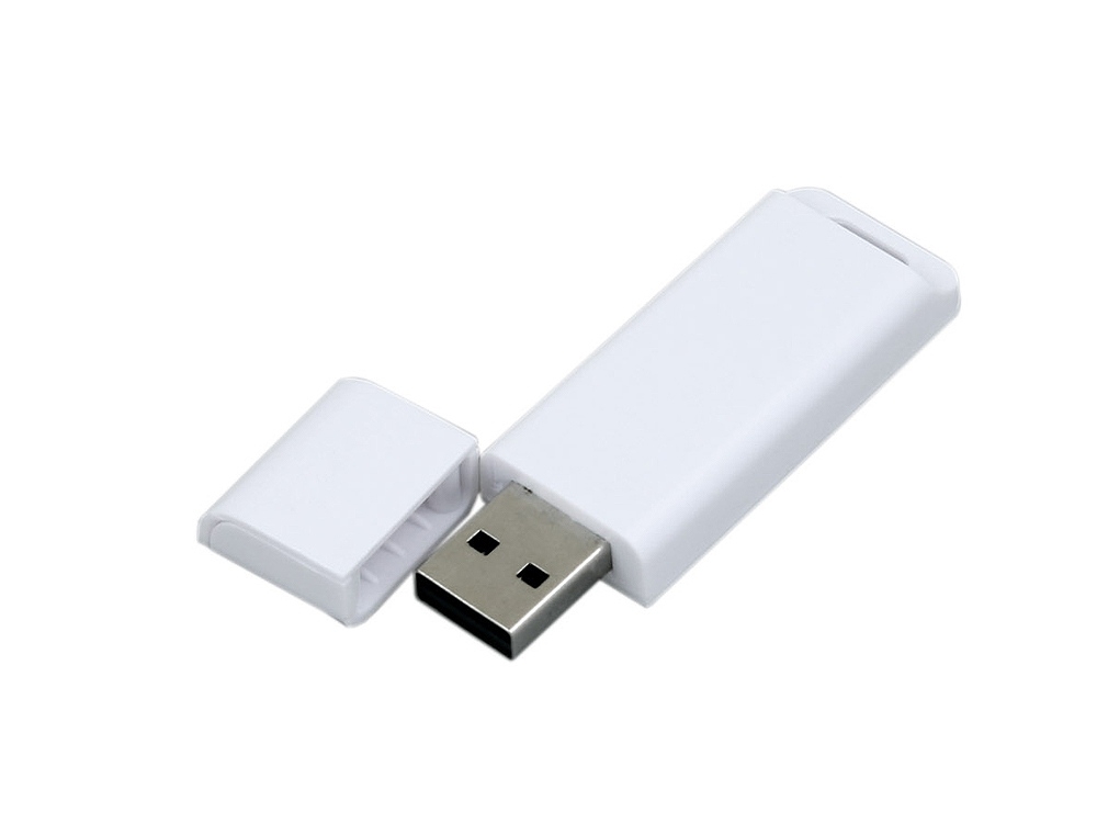 USB 2.0- флешка на 64 Гб с оригинальным двухцветным корпусом, белый, пластик