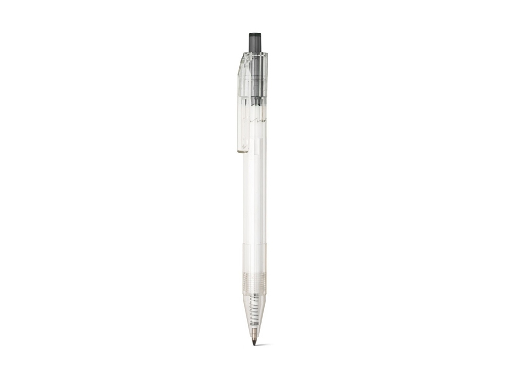Ручка шариковая из переработанного PET «HARLAN», черный, прозрачный, пластик