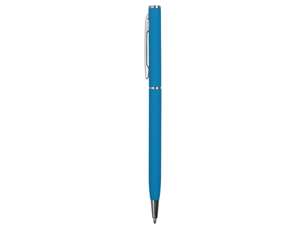 Ручка металлическая шариковая «Атриум софт-тач», голубой, soft touch