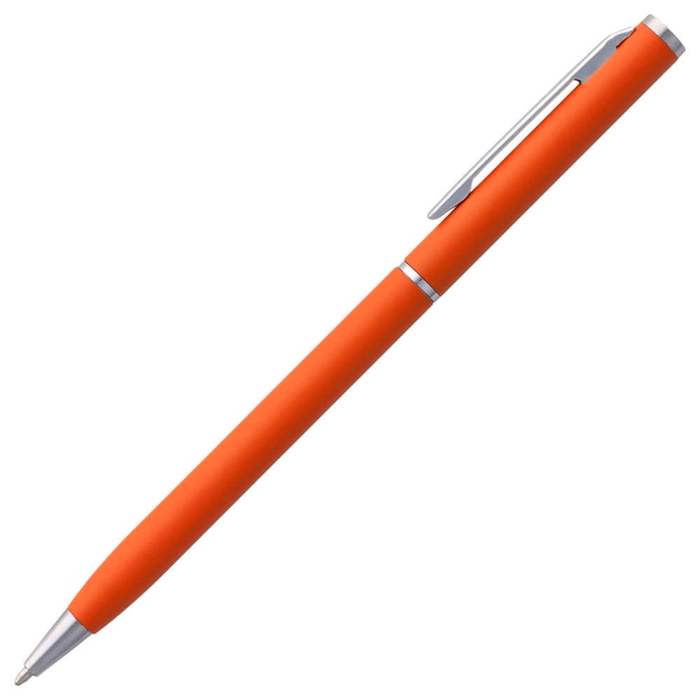 Ручка шариковая Hotel Chrome, ver.2, матовая оранжевая, оранжевый, металл