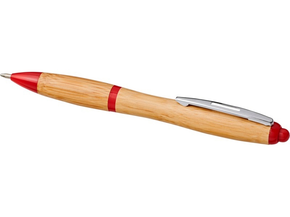 Ручка шариковая «Nash» из бамбука, красный, пластик