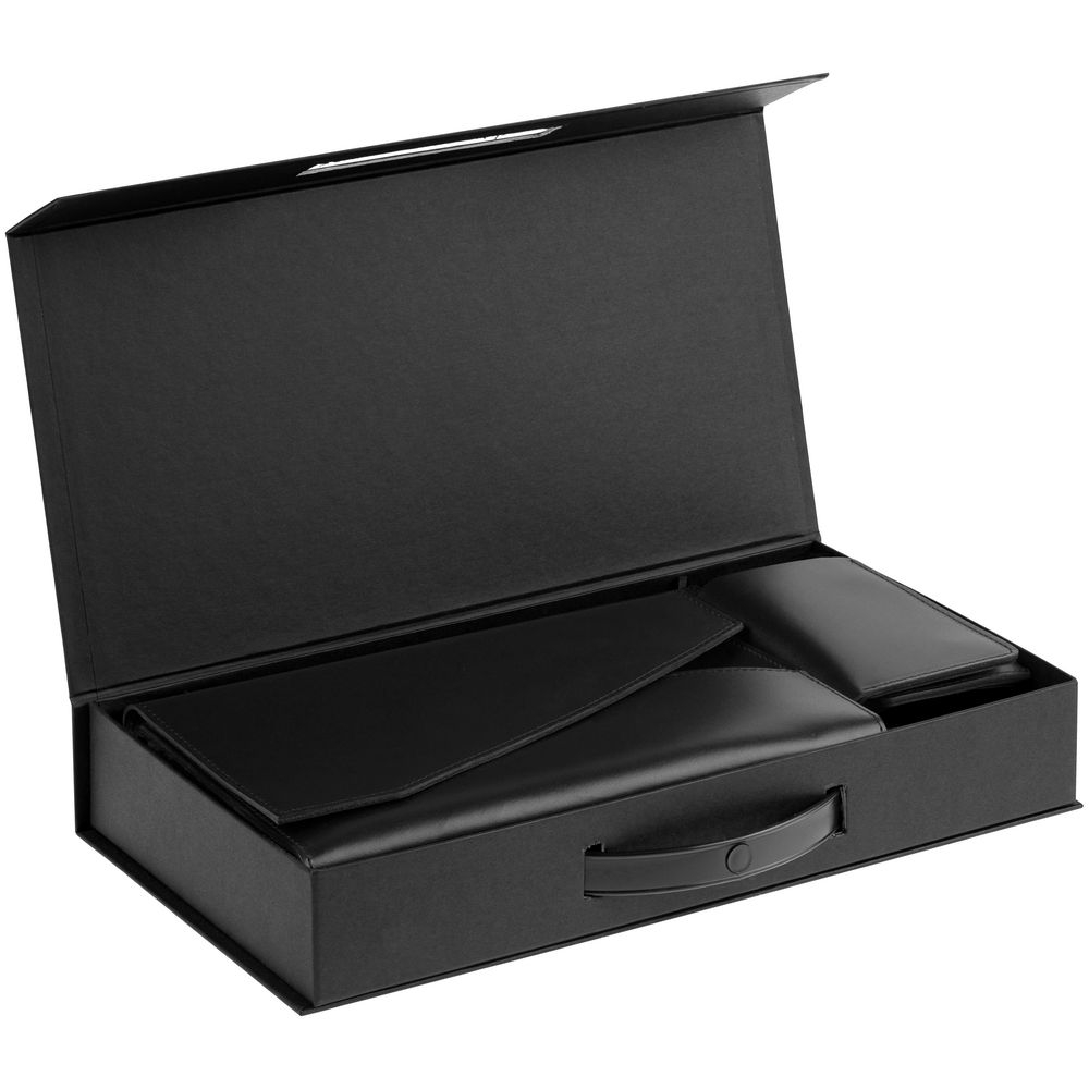 Коробка с ручкой Platt, черная, черный, картон