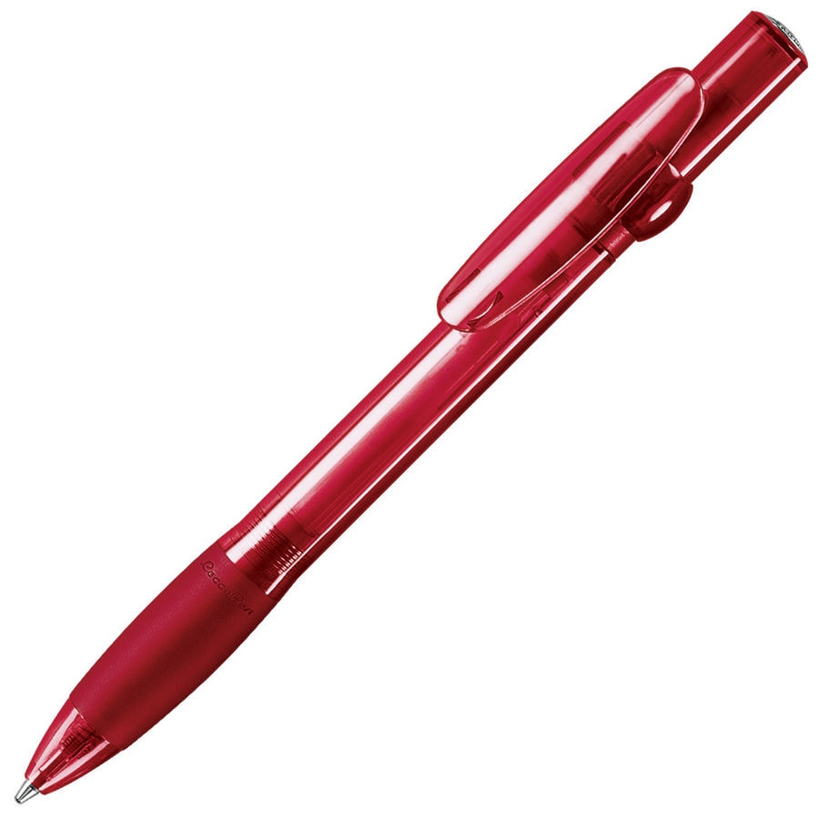 ALLEGRA LX, ручка шариковая с грипом, прозрачный красный, пластик, красный, пластик