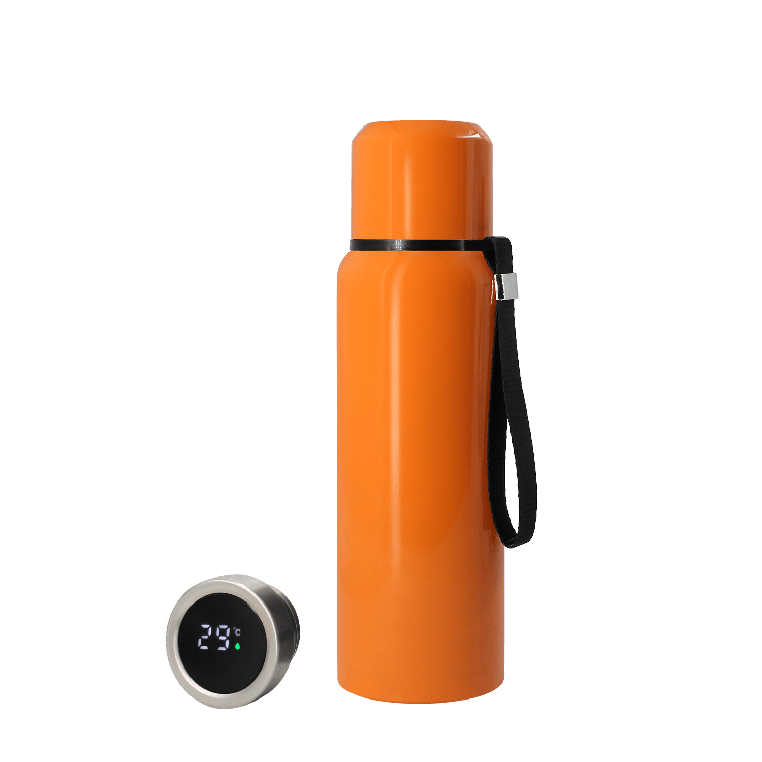 Термос S-travel New с датчиком температуры 600 мл. (оранжевый), оранжевый, металл