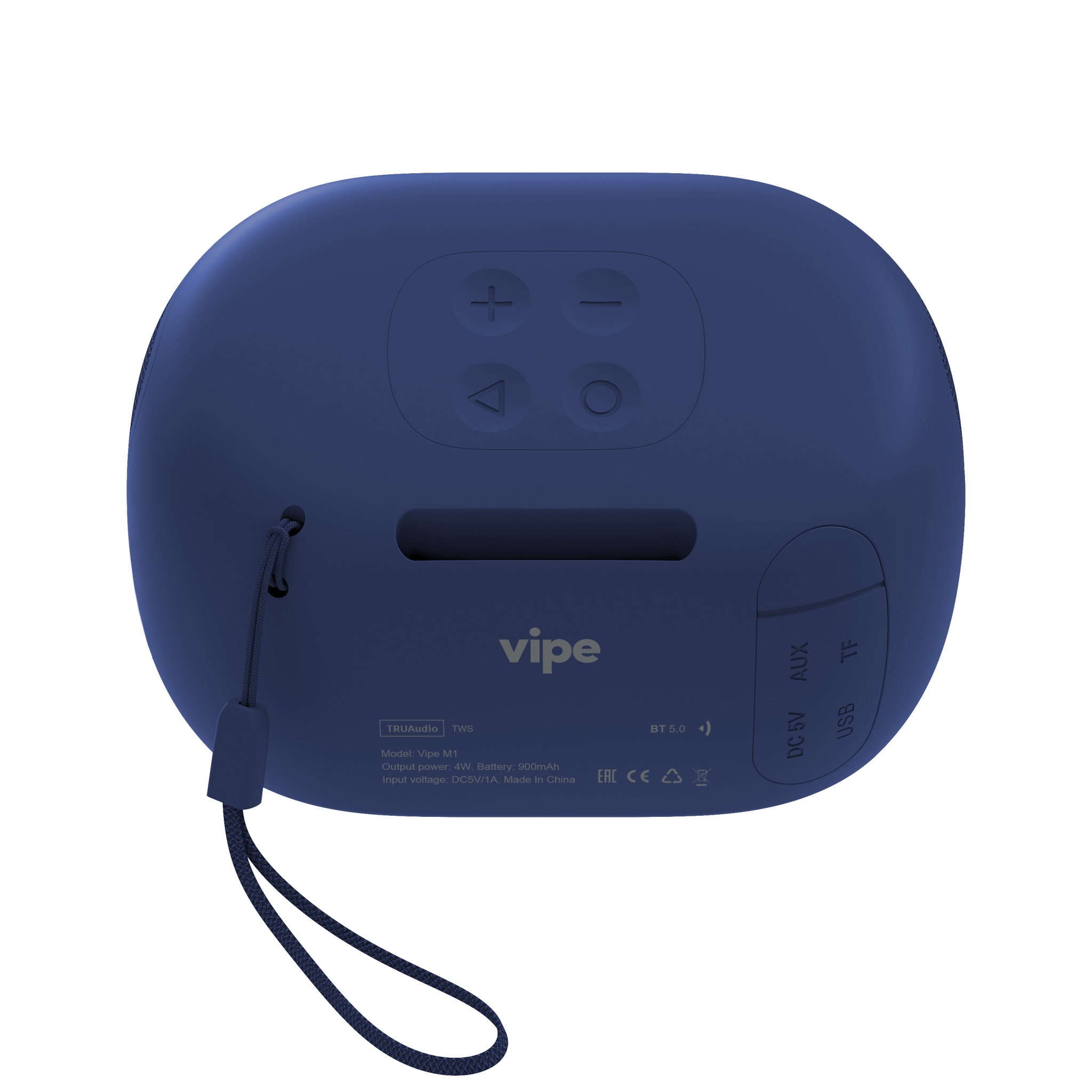 Портативная колонка Vipe M1, синий, синий, пластик, резина, ткань