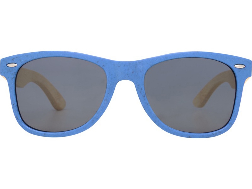 Солнцезащитные очки «Sun Ray» с бамбуковой оправой, синий, пластик, бамбук