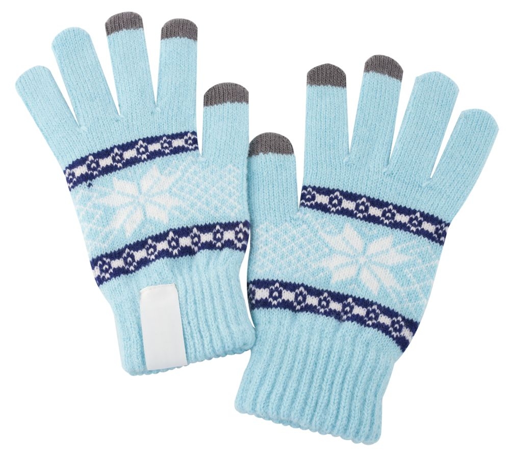 Сенсорные перчатки Snowflake, голубые, голубой, акрил