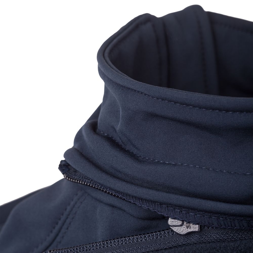 Куртка женская Hooded Softshell темно-синяя, синий, микрофлис и сетка, внешняя сторона - полиэстер 94%; эластан 6%; софтшелл, 340 г/м²; подкладка - полиэстер 100%