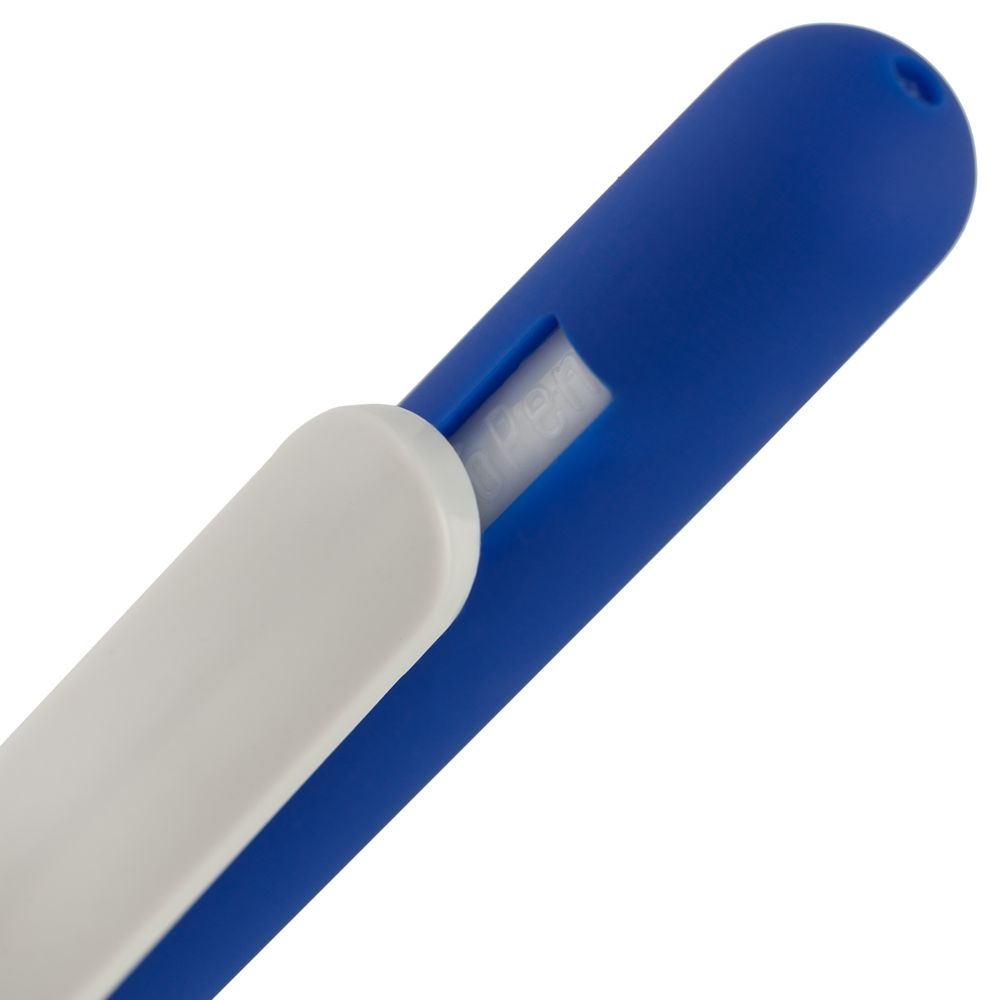 Ручка шариковая Swiper Soft Touch, синяя с белым, белый, пластик; покрытие софт-тач