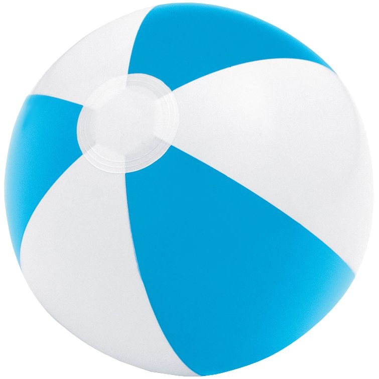 Надувной пляжный мяч Cruise, голубой с белым, белый, голубой, пвх