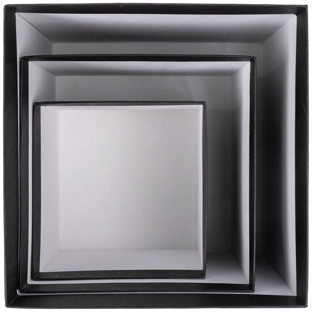 Коробка Cube, L, черная, черный, картон