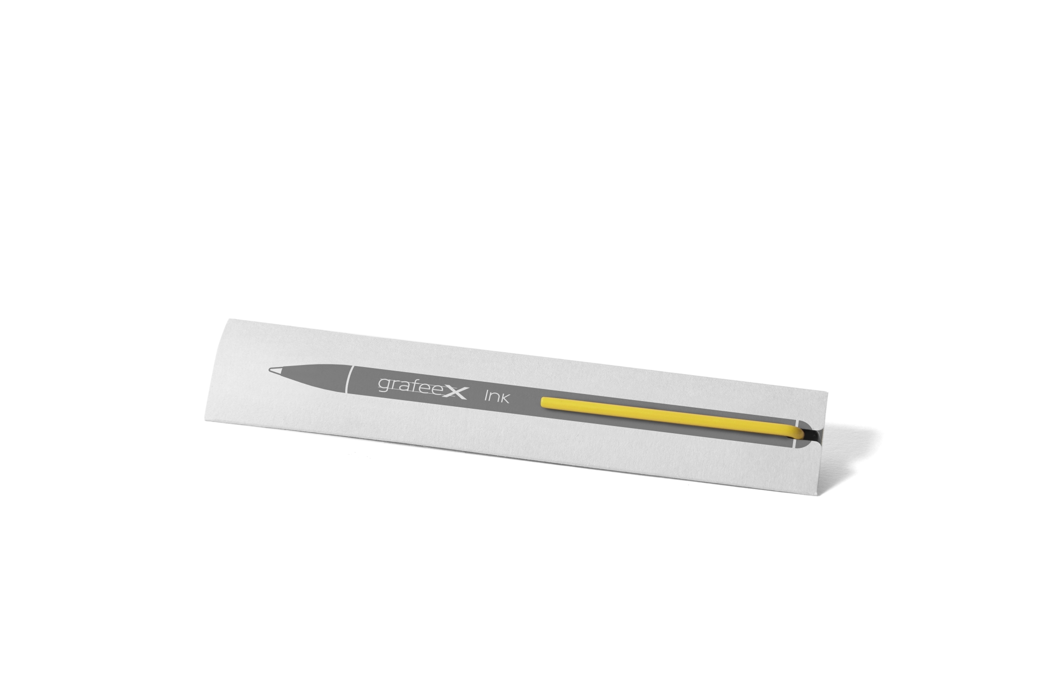 Шариковая ручка Pininfarina GrafeeX с желтым клипом в чехле из переработанной кожи, черный, алюминий