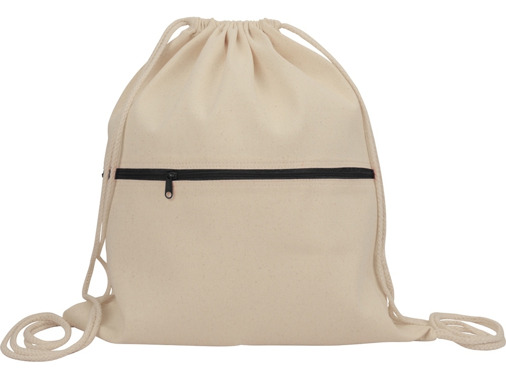 Рюкзак-мешок хлопковый «Lark» с цветной молнией, черный, хлопок