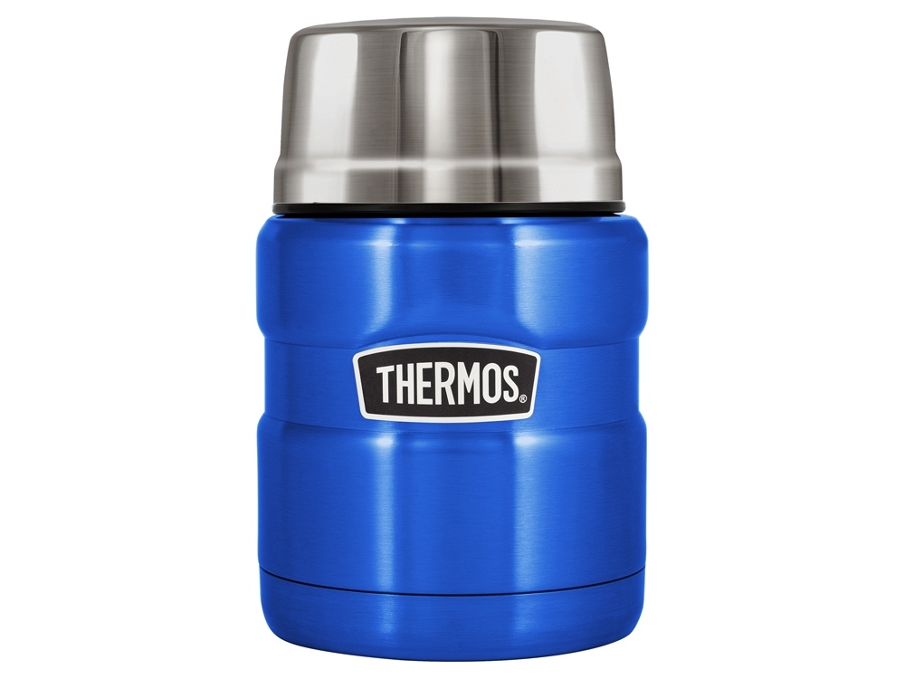 Термос для еды с ложкой Thermos King-SK3000, синий, металл