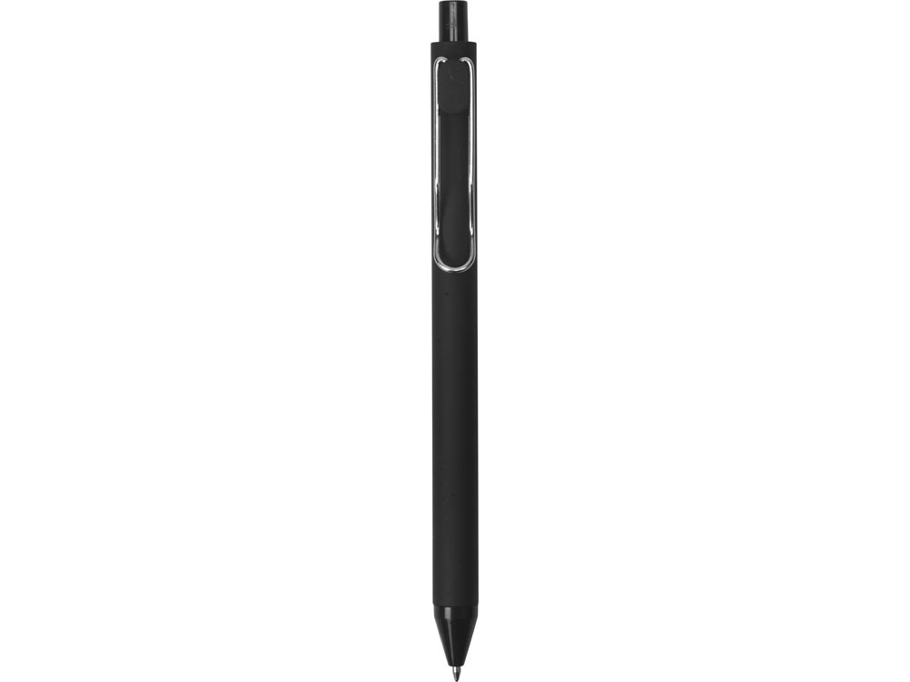 Ручка пластиковая шариковая «Clip», софт-тач, черный, пластик, металл