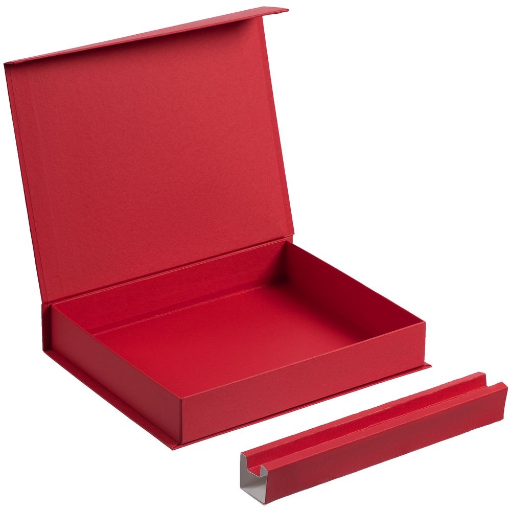 Коробка Duo под ежедневник и ручку, красная, красный, картон