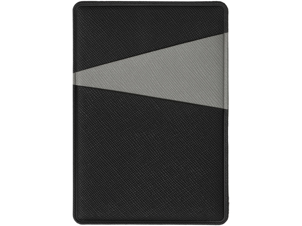 Картхолдер на 3 карты вертикальный «Favor», черный, серый, кожзам