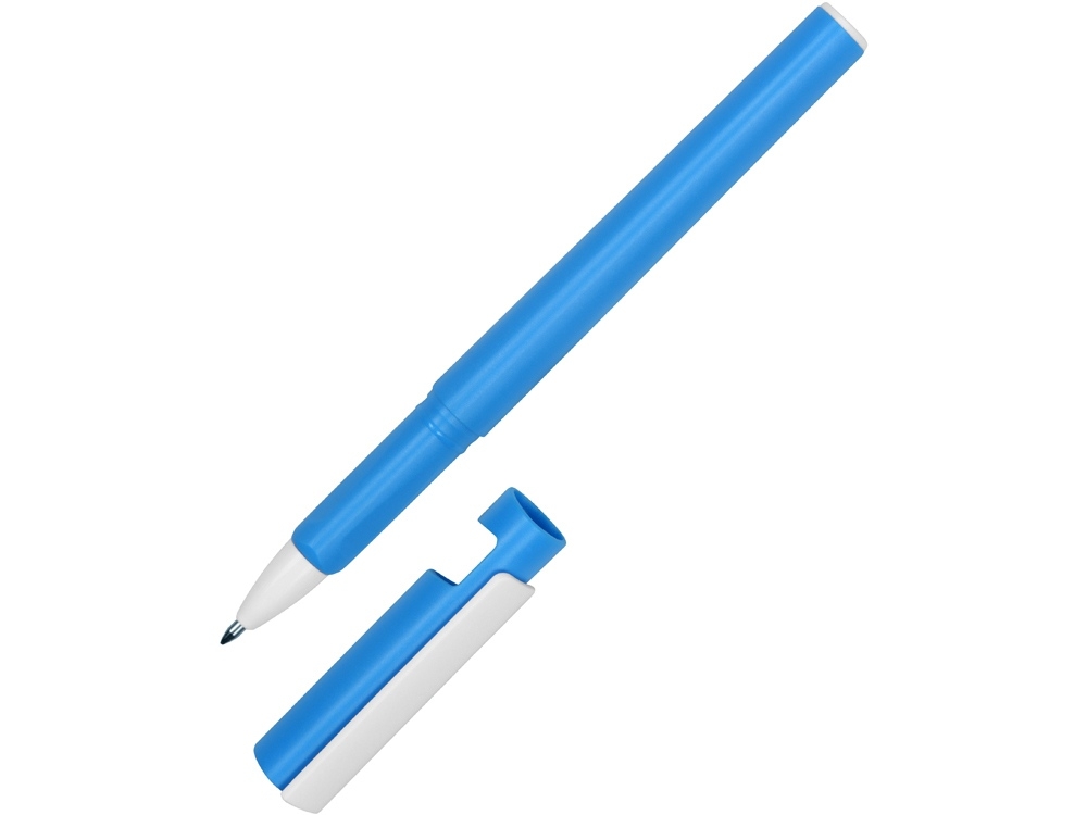 Ручка-подставка пластиковая шариковая трехгранная «Nook», голубой, пластик