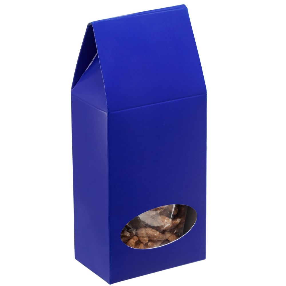 Коробка с окном English Breakfast, синяя, синий, картон