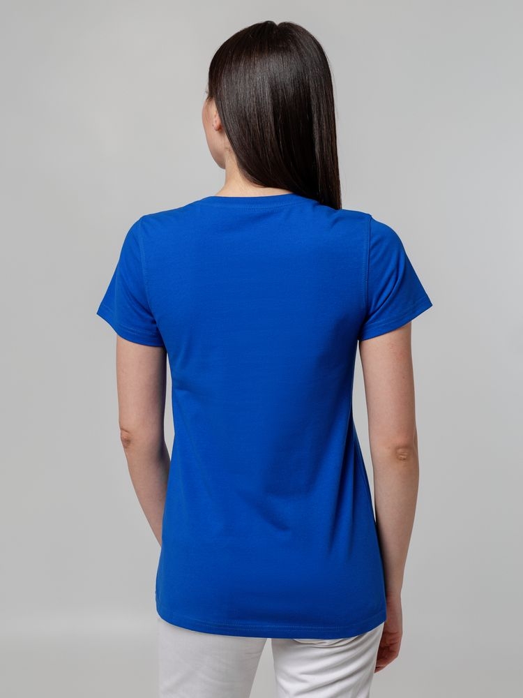 Футболка женская T-bolka Stretch Lady, ярко-синяя (royal), синий, хлопок 95%; эластан 5%, плотность 190 г/м²