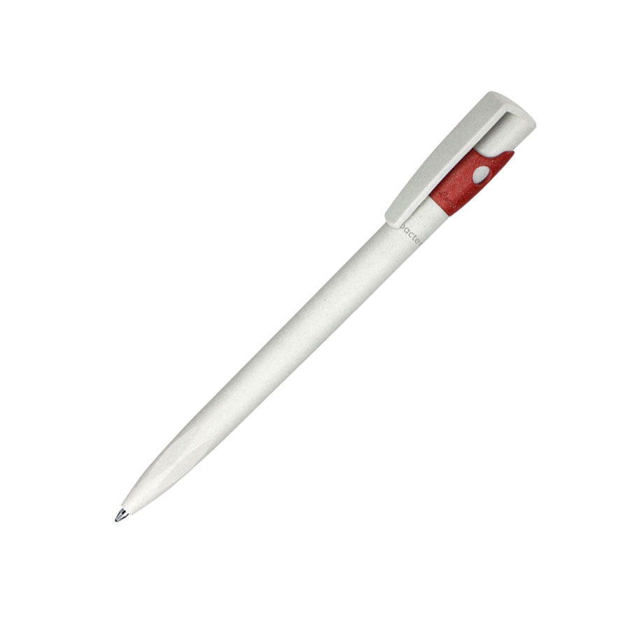 Ручка шариковая KIKI EcoLine SAFE TOUCH, красный, пластик, белый, красный, пластик ecoline, пластик антибактериальный