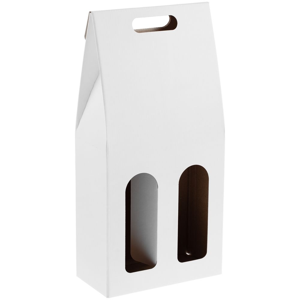 Коробка для двух бутылок Vinci Duo, белая, белый, картон