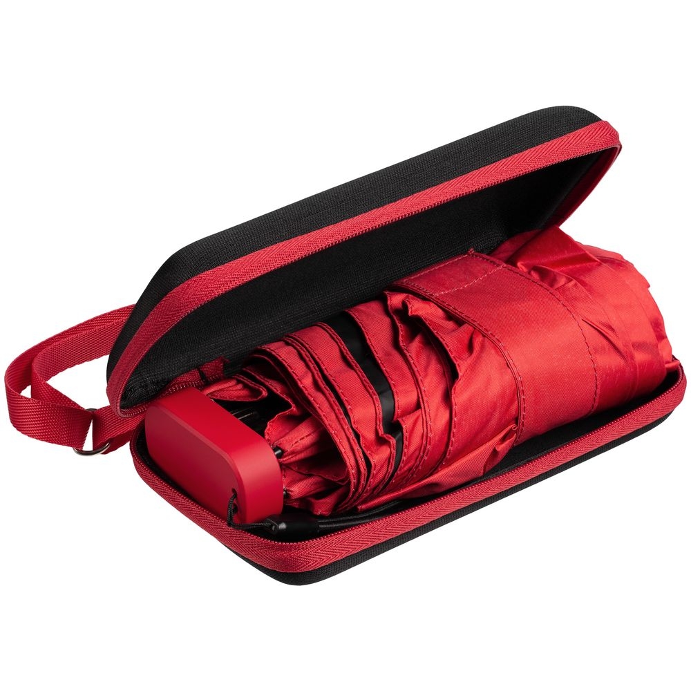 Складной зонт Color Action, в кейсе, красный, красный