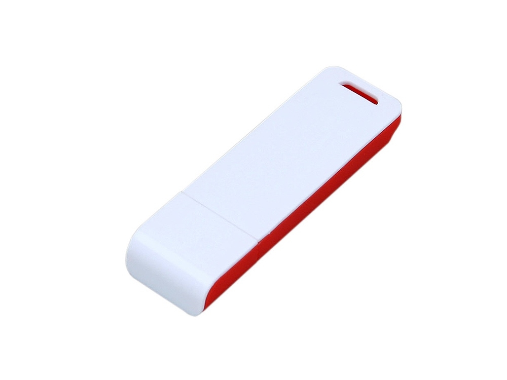 USB 2.0- флешка на 16 Гб с оригинальным двухцветным корпусом, белый, красный, пластик