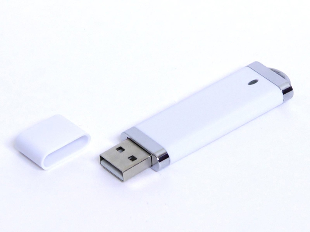 USB 3.0- флешка промо на 32 Гб прямоугольной классической формы, белый, пластик