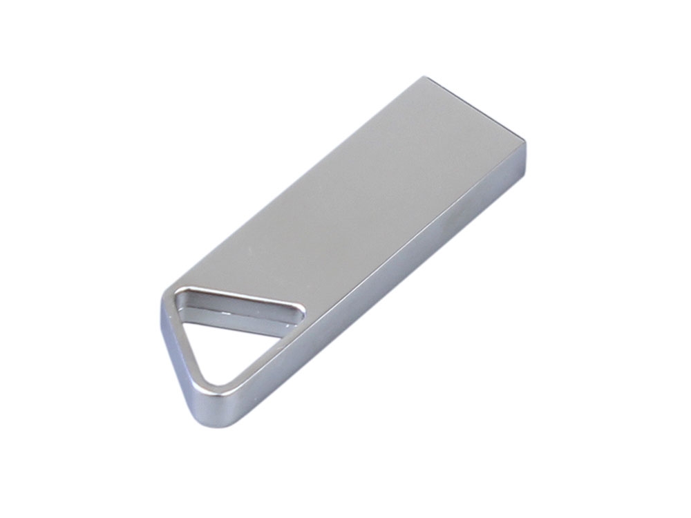 USB 3.0-флешка на 16 Гб с мини чипом и отверстием для цепочки, серебристый, металл