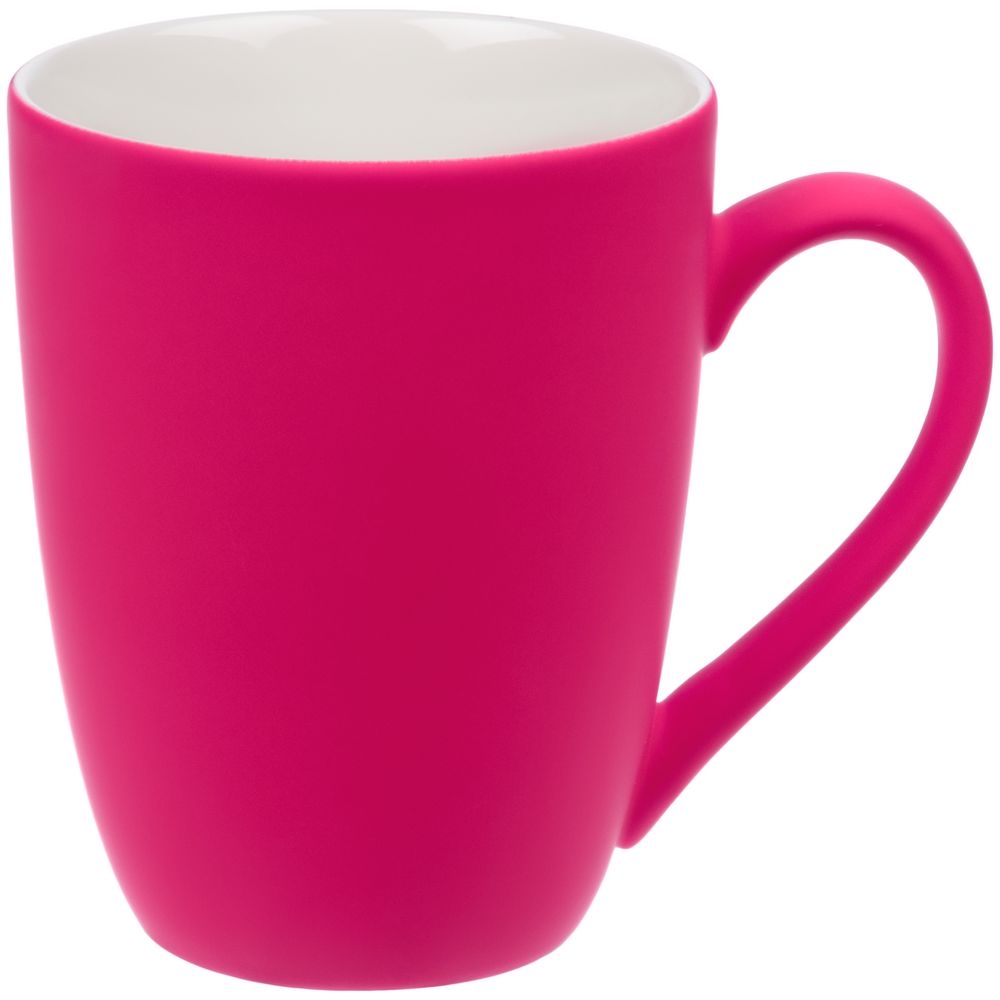 Кружка Good Morning с покрытием софт-тач, ярко-розовая (фуксия), розовый, фарфор; покрытие софт-тач