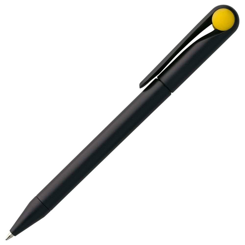 Ручка шариковая Prodir DS1 TMM Dot, черная с желтым, черный, желтый, пластик