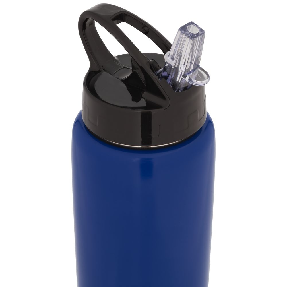 Спортивная бутылка Moist, синяя, синий, пластик; корпус - металл