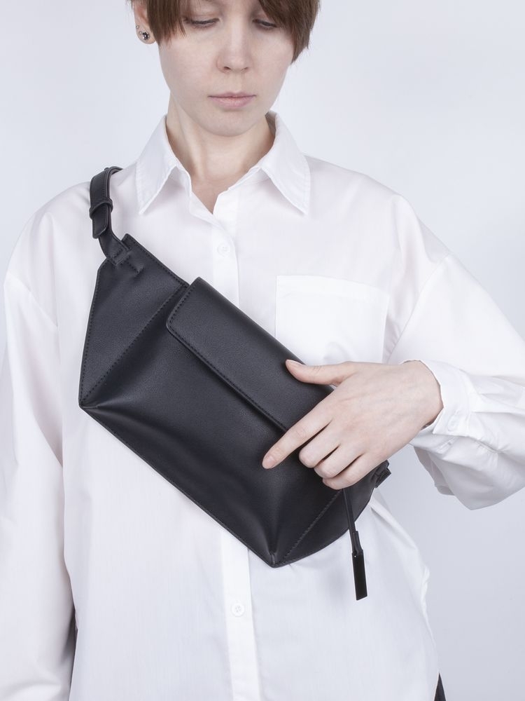 Поясная сумка Romance, черная, черный, искусственная кожа; подкладка - полиэстер