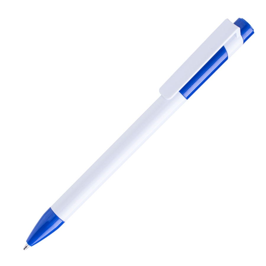 Ручка шариковая MAVA, белый/темно-синий, пластик, белый, темно-синий, пластик