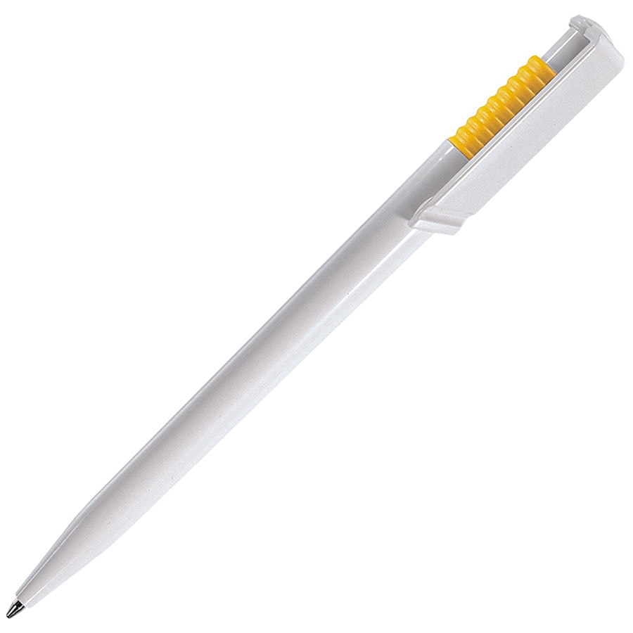 OCEAN, ручка шариковая, желтый/белый, пластик, белый, желтый, пластик