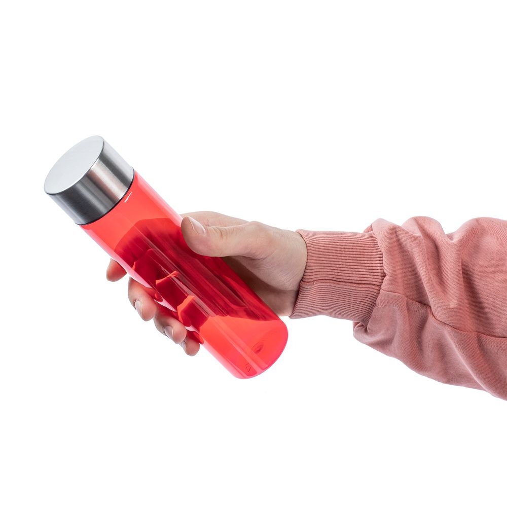 Бутылка для воды Misty, красная, красный, пластик, корпус - пластик; крышка - металл