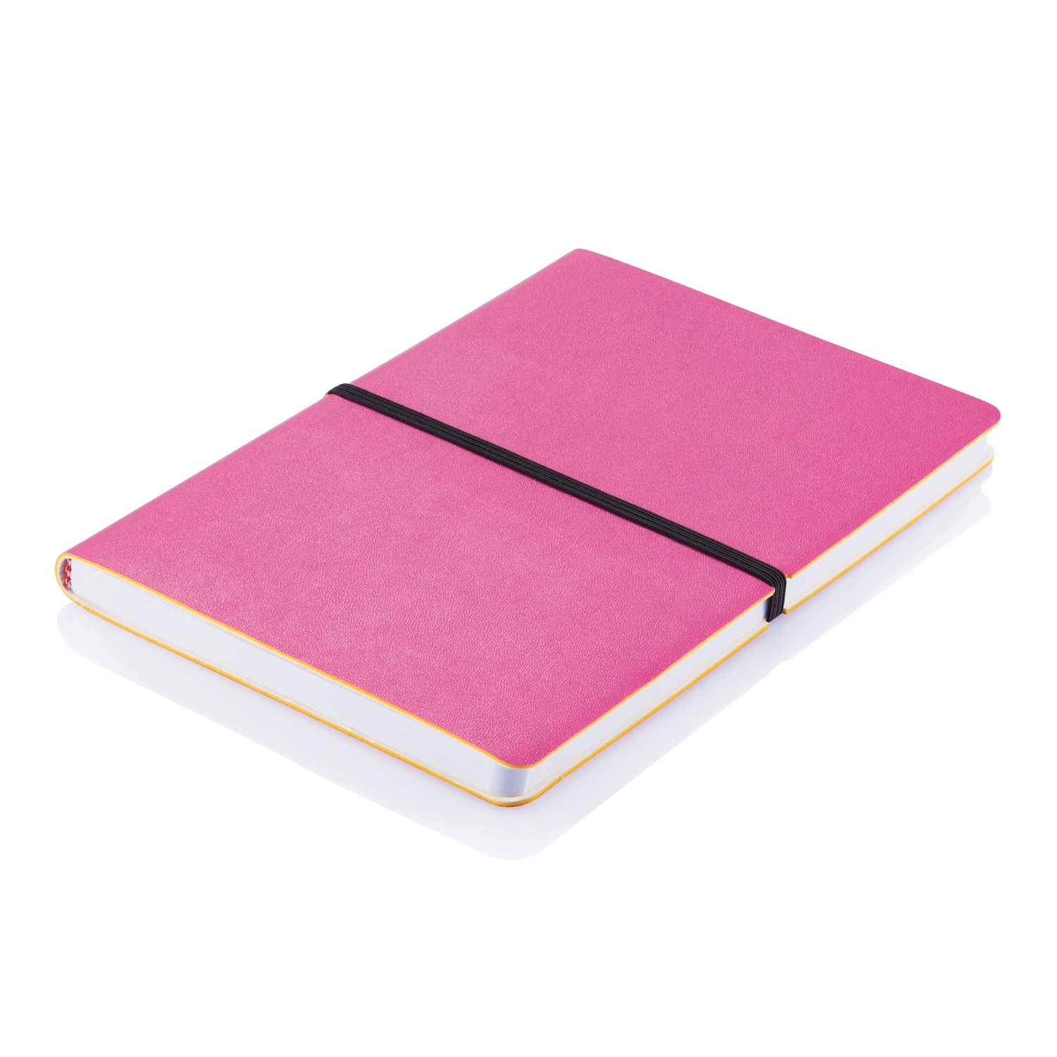Блокнот формата A5, розовый, бумага; polyurethane
