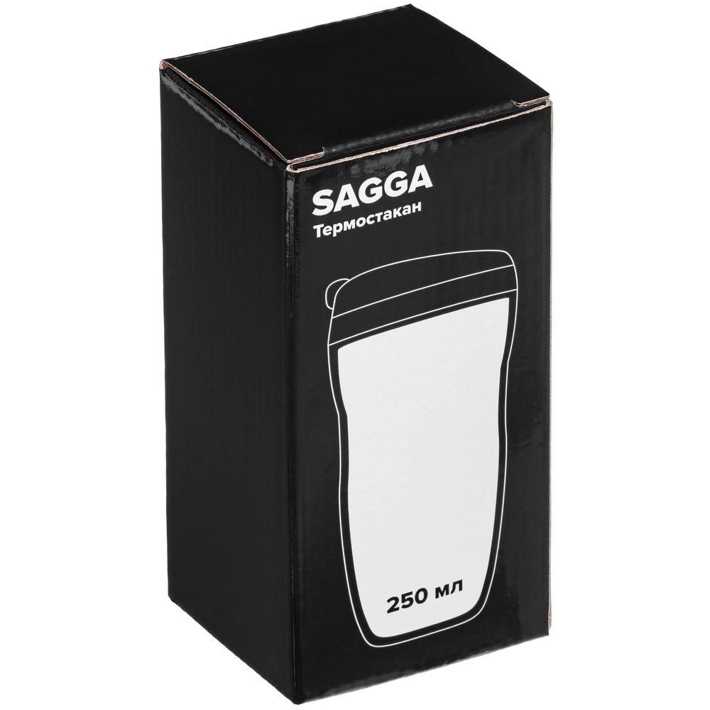 Термостакан Sagga, черный, черный, пластик