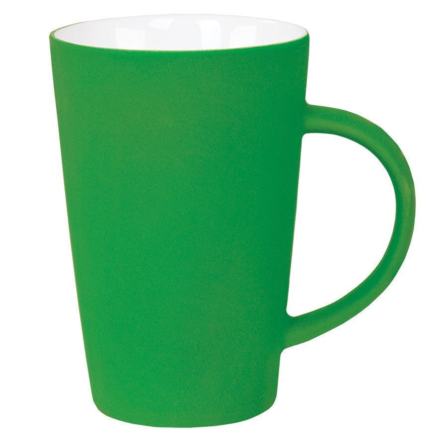 Кружка "Tioman" с прорезиненным покрытием, зеленый, 320 мл, фарфор, зеленый