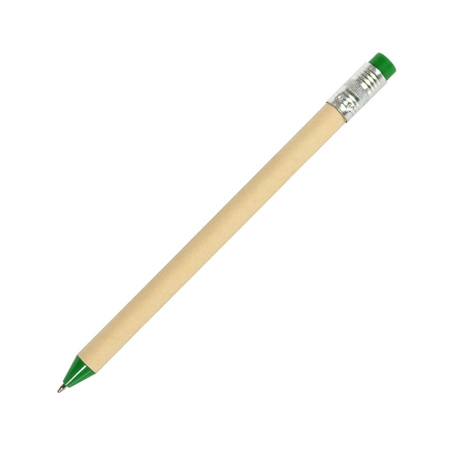 N12, ручка шариковая, зеленый, картон, пластик, металл, зеленый, картон