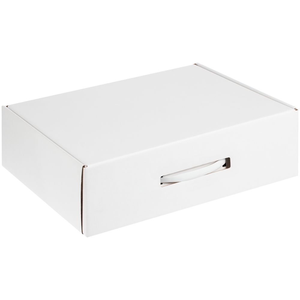 Коробка самосборная Light Case, белая, с белой ручкой, белый, картон