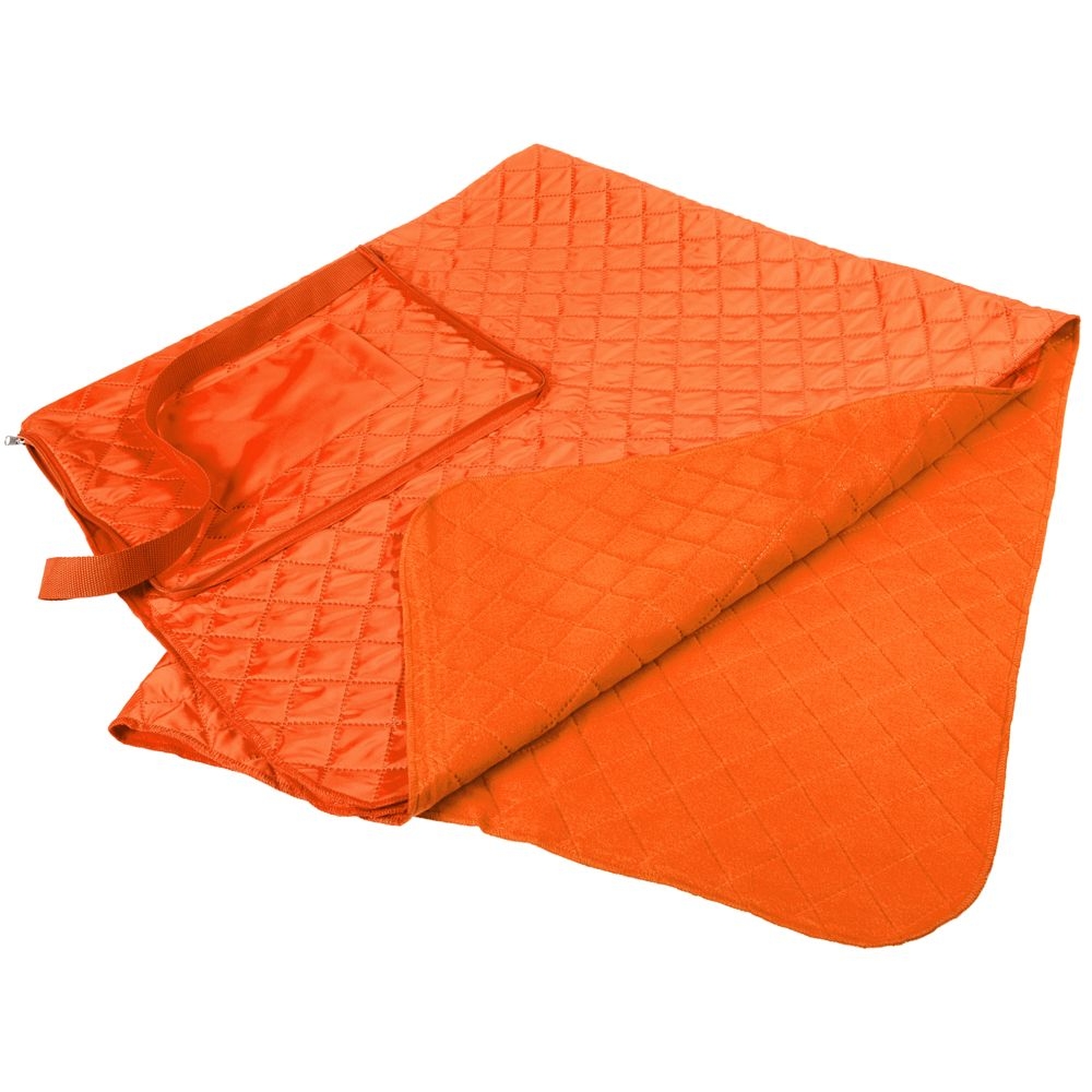 Плед для пикника Soft & Dry, темно-оранжевый, оранжевый, флис